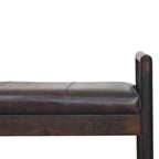 Gridline Leather Bench – Black Leather