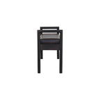 Gridline Leather Bench – Black Leather