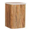 Marble Solid Mango Wood Side Table – Oak-Ish Finish
