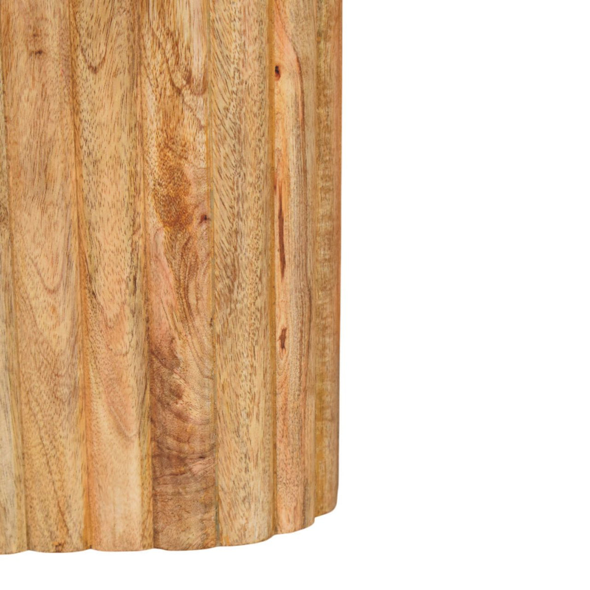 Marble Solid Mango Wood Side Table – Oak-Ish Finish