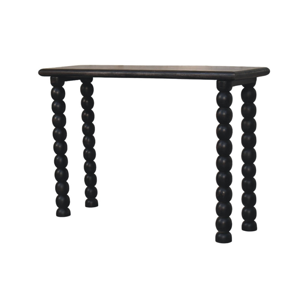 Spindle Linear Solid Mango Wood Console Table – Carbon Ash Finish