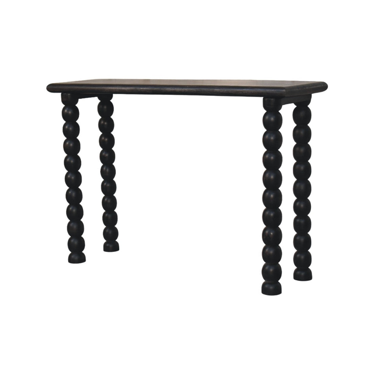 Spindle Linear Solid Mango Wood Console Table – Carbon Ash Finish