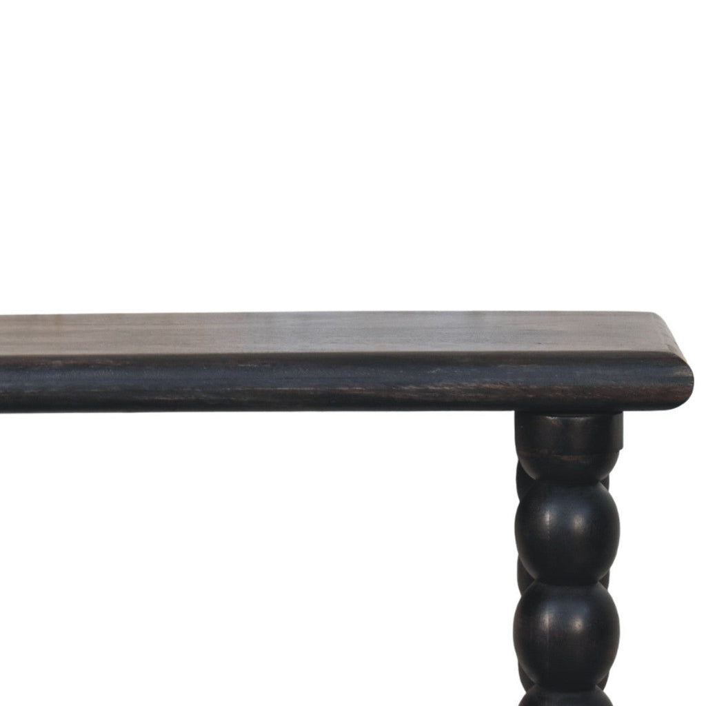 Spindle Linear Solid Mango Wood Console Table – Carbon Ash Finish