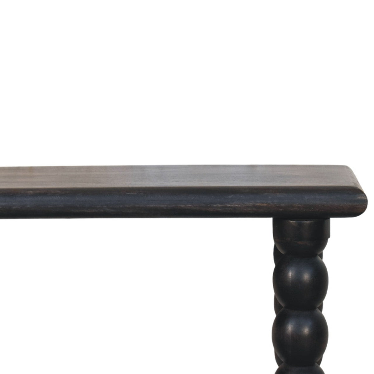 Spindle Linear Solid Mango Wood Console Table – Carbon Ash Finish