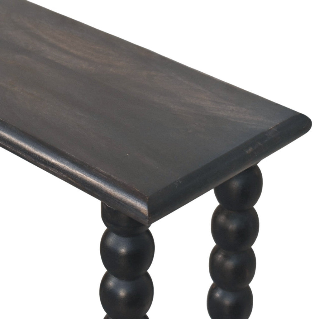 Spindle Linear Solid Mango Wood Console Table – Carbon Ash Finish