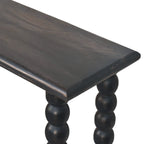 Spindle Linear Solid Mango Wood Console Table – Carbon Ash Finish