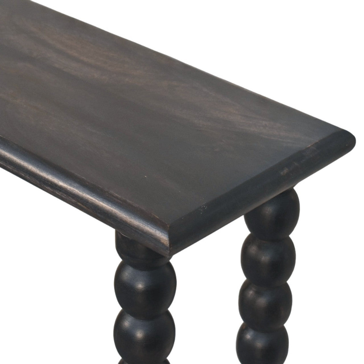 Spindle Linear Solid Mango Wood Console Table – Carbon Ash Finish
