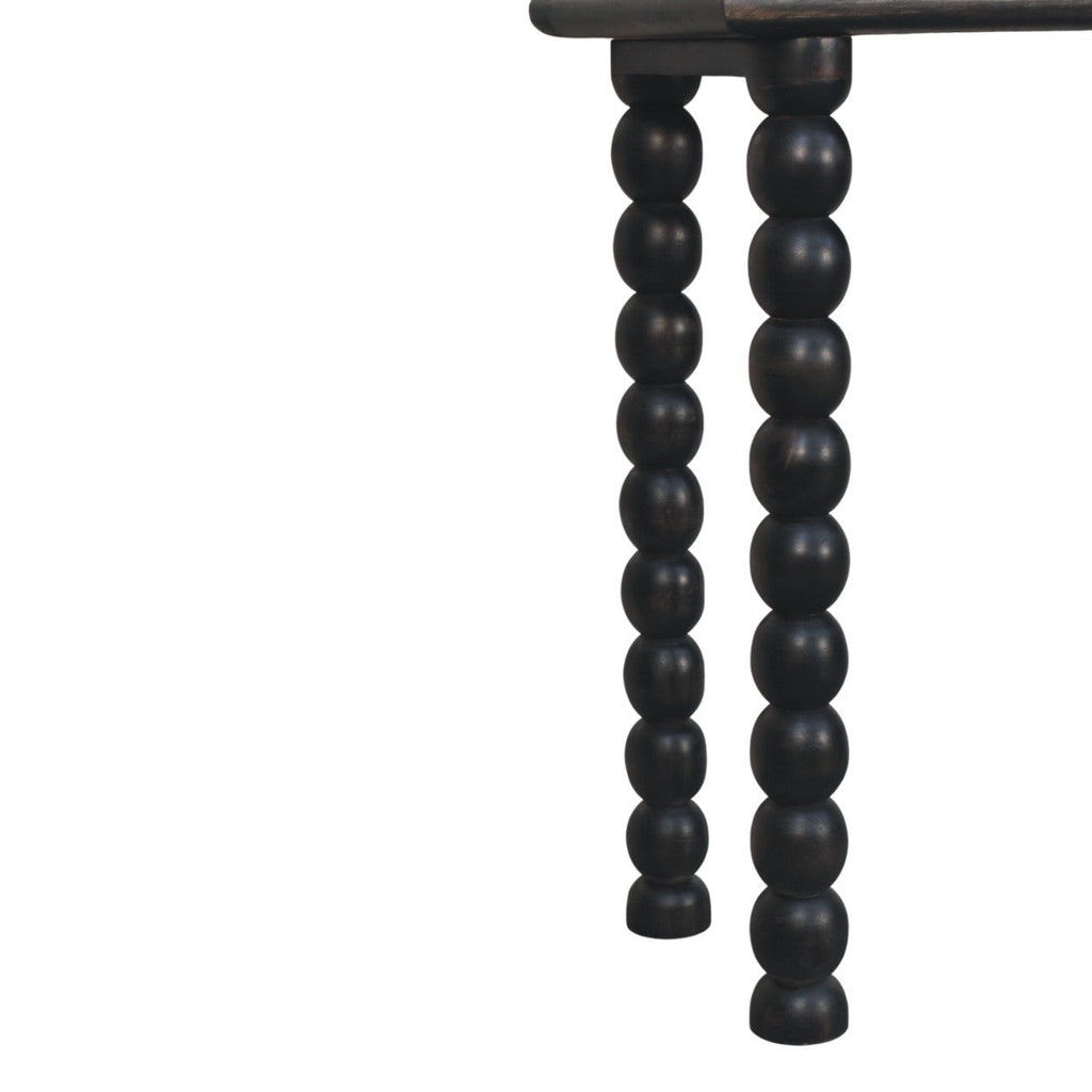 Spindle Linear Solid Mango Wood Console Table – Carbon Ash Finish