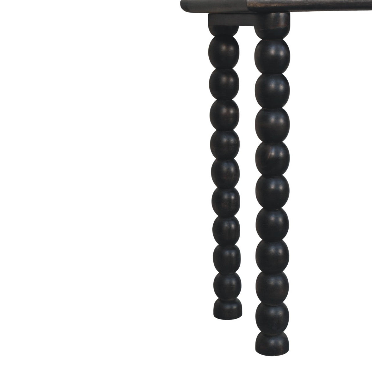 Spindle Linear Solid Mango Wood Console Table – Carbon Ash Finish