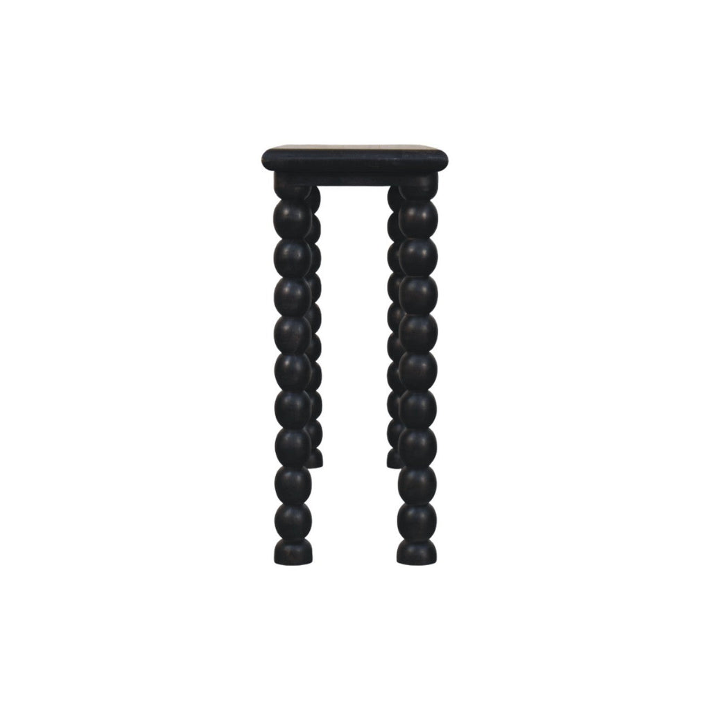 Spindle Linear Solid Mango Wood Console Table – Carbon Ash Finish