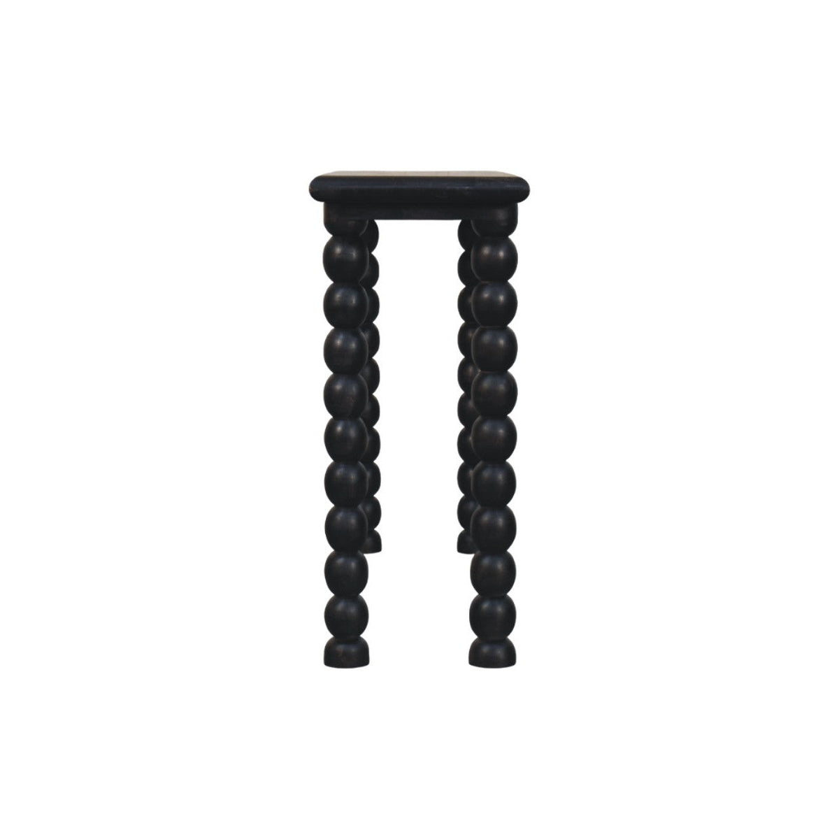 Spindle Linear Solid Mango Wood Console Table – Carbon Ash Finish