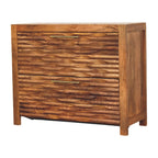 Amber Wavefront Solid Mango Wood Cabinet – Amber Oak Finish