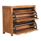 Amber Wavefront Solid Mango Wood Cabinet – Amber Oak Finish