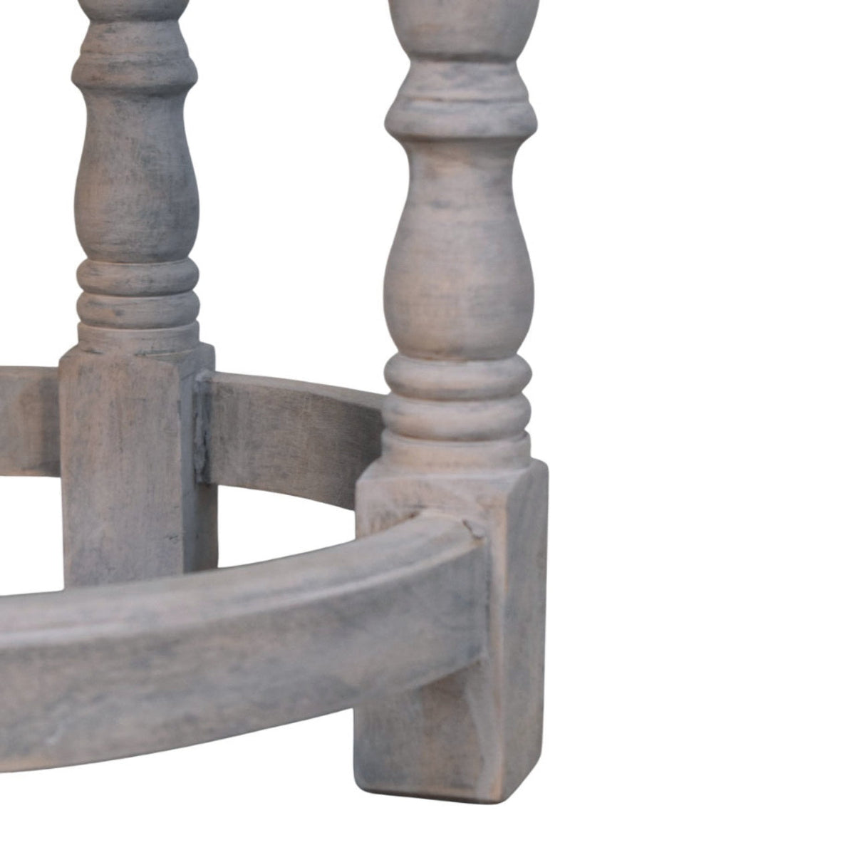 Rustic Charm Leather Stool – Acid Wash Finish