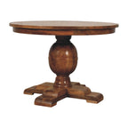 Wentworth Round Solid Mango Wood Dining Table – Golden Teak Finish