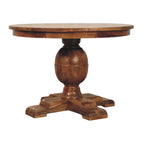 Wentworth Round Solid Mango Wood Dining Table – Golden Teak Finish