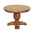 Wentworth Round Solid Mango Wood Dining Table – Golden Teak Finish