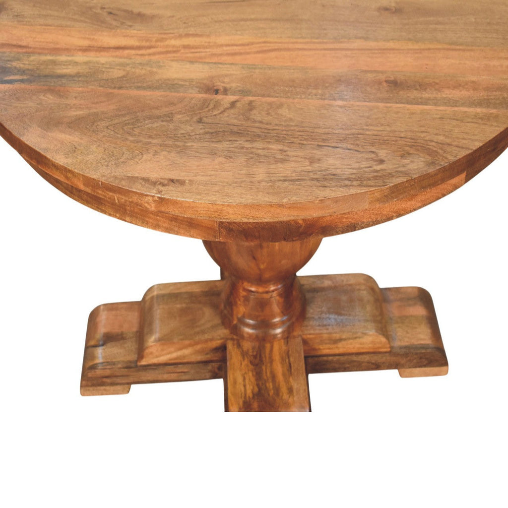 Wentworth Round Solid Mango Wood Dining Table – Golden Teak Finish