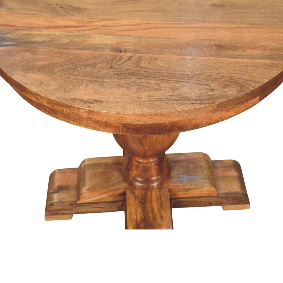 Wentworth Round Solid Mango Wood Dining Table – Golden Teak Finish