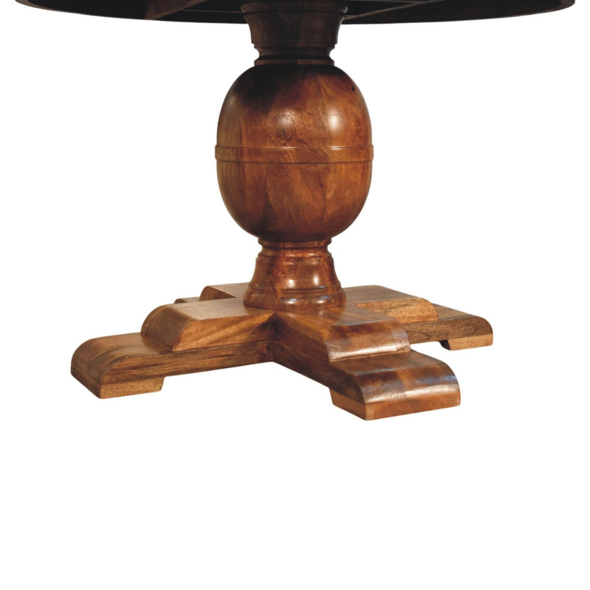 Wentworth Round Solid Mango Wood Dining Table – Golden Teak Finish
