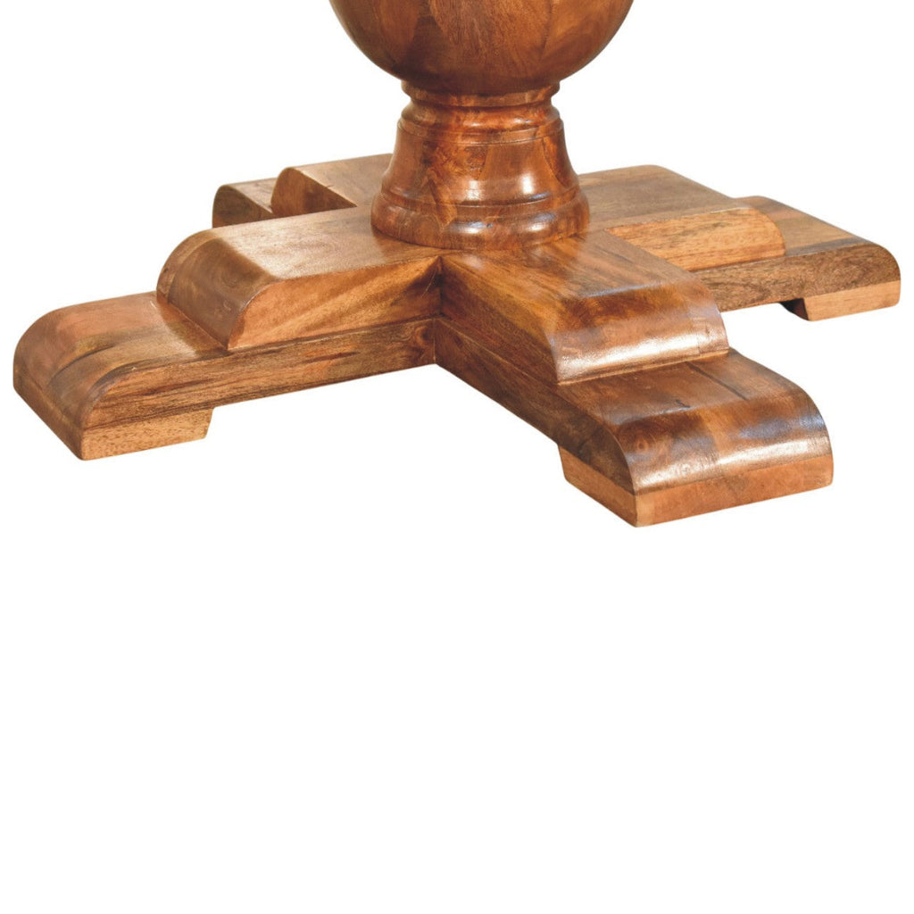 Wentworth Round Solid Mango Wood Dining Table – Golden Teak Finish