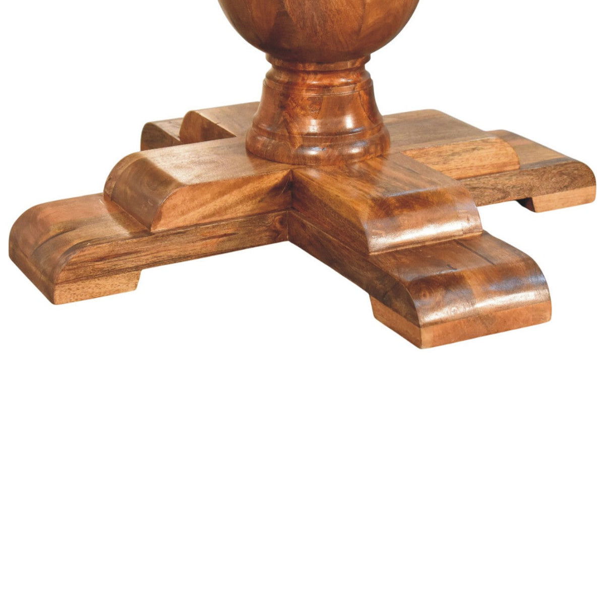 Wentworth Round Solid Mango Wood Dining Table – Golden Teak Finish