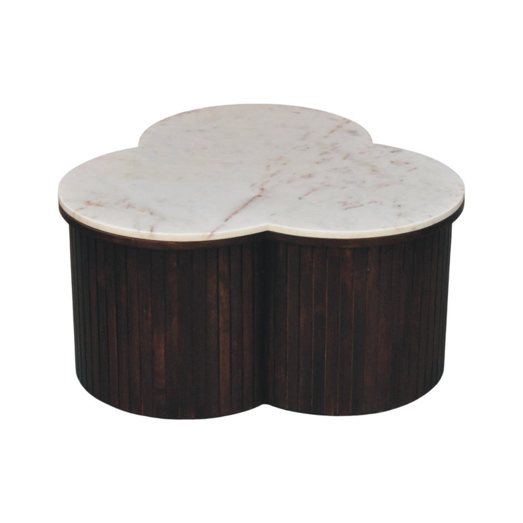 Verona Marble Solid Mango Wood Coffee Table – Velvet Mocha Finish