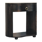 Monroe Solid Mango Wood Bedside Table – Carbon Ash Finish