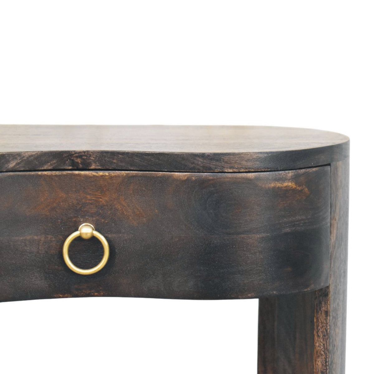 Monroe Solid Mango Wood Bedside Table – Carbon Ash Finish