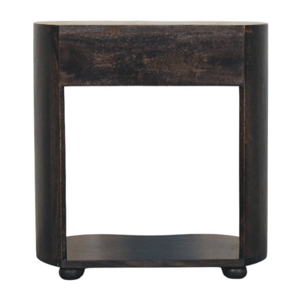 Monroe Solid Mango Wood Bedside Table – Carbon Ash Finish