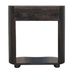 Monroe Solid Mango Wood Bedside Table – Carbon Ash Finish