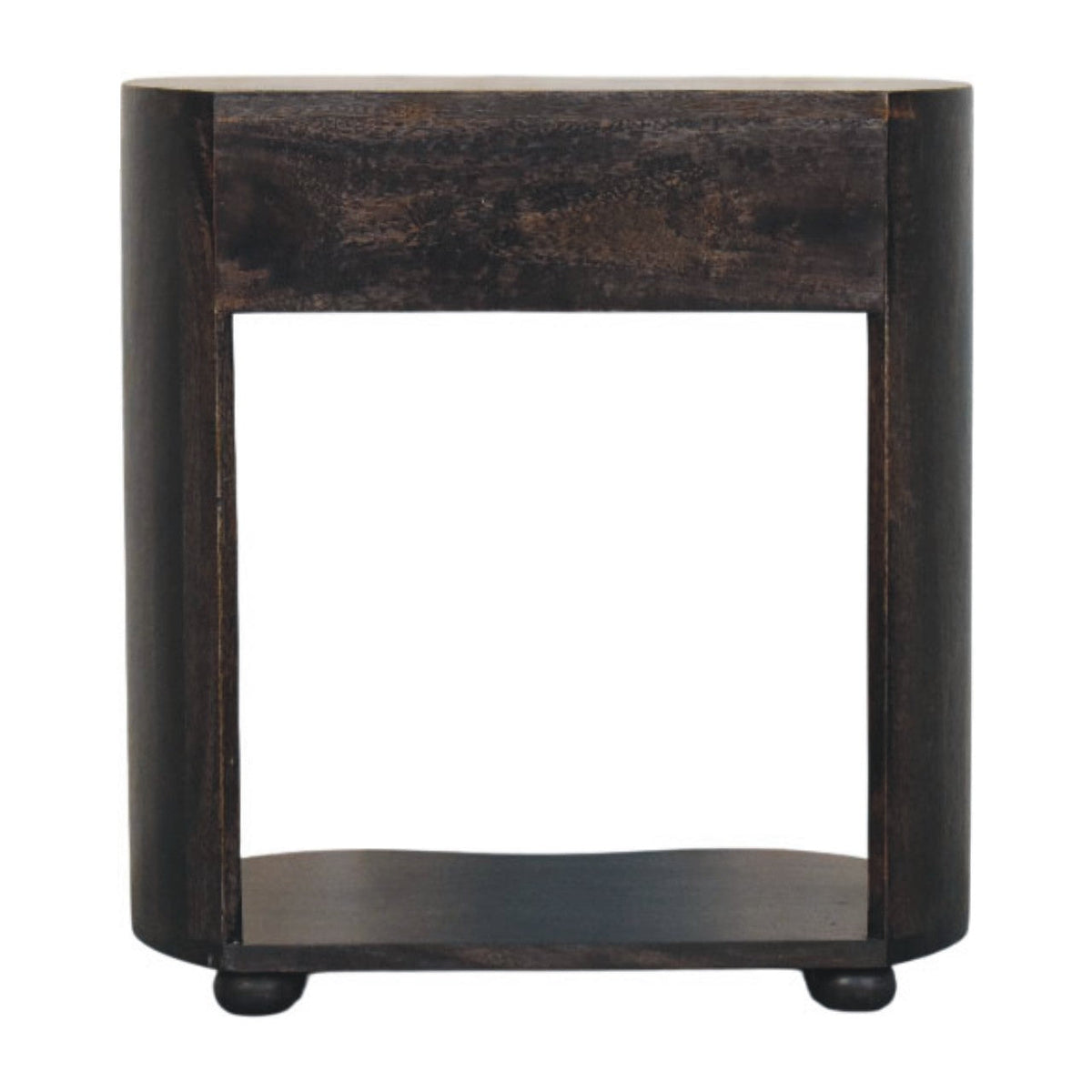 Monroe Solid Mango Wood Bedside Table – Carbon Ash Finish