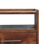 Valenza Open Frame Solid Mango Wood Bedside Table – Chestnut Finish