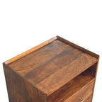 Valenza Open Frame Solid Mango Wood Bedside Table – Chestnut Finish