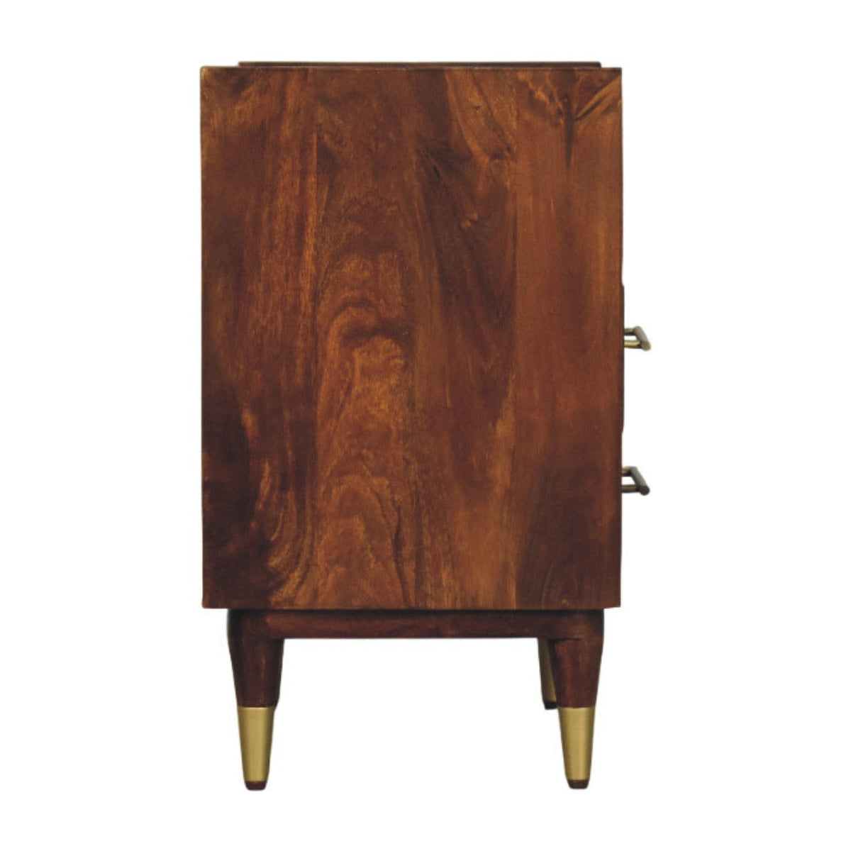 Valenza Open Frame Solid Mango Wood Bedside Table – Chestnut Finish