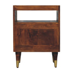 Valenza Open Frame Solid Mango Wood Bedside Table – Chestnut Finish