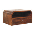 Avora Wall-Mounted Solid Mango Wood Bedside Table – Chestnut Finish