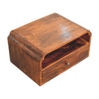 Avora Wall-Mounted Solid Mango Wood Bedside Table – Chestnut Finish