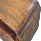 Avora Wall-Mounted Solid Mango Wood Bedside Table – Chestnut Finish