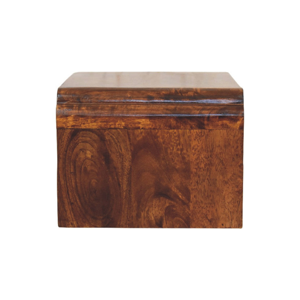 Avora Wall-Mounted Solid Mango Wood Bedside Table – Chestnut Finish