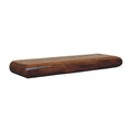 Solis Solid Mango Wood Floating Console – Amber Oak Finish, 2 Hidden Drawers