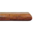 Solis Solid Mango Wood Floating Console – Amber Oak Finish, 2 Hidden Drawers