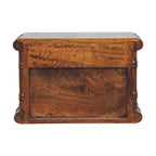 Bamboo-Inspired Wall-Mounted Solid Mango Wood Bedside Table – Chestnut Finish