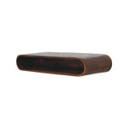 Arc Shadow Wall-Mounted Solid Mango Wood Media Console – Chestnut Finish