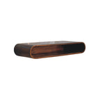 Arc Shadow Wall-Mounted Solid Mango Wood Media Console – Chestnut Finish