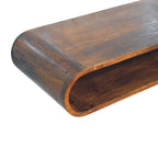Arc Shadow Wall-Mounted Solid Mango Wood Media Console – Chestnut Finish