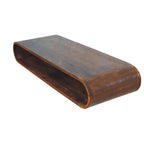 Arc Shadow Wall-Mounted Solid Mango Wood Media Console – Chestnut Finish
