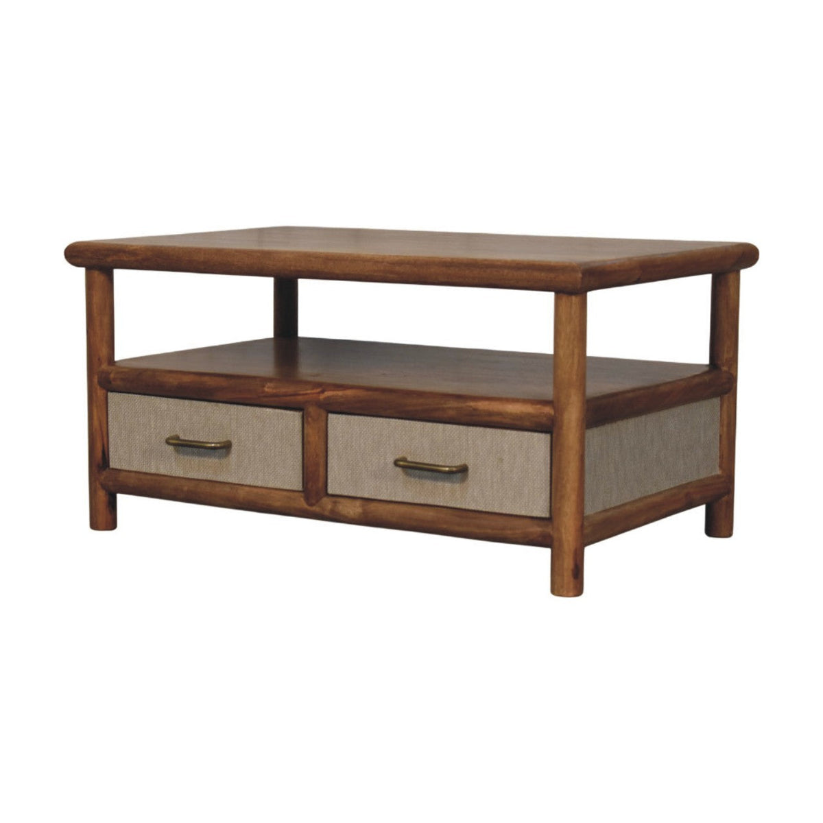Solara Rattan Solid Mango Wood Coffee Table – Golden Teak Finish