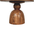 Sculpted Pedestal Solid Mango Wood Coffee Table – Golden Teak Finish