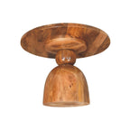 Sculpted Pedestal Solid Mango Wood Coffee Table – Golden Teak Finish